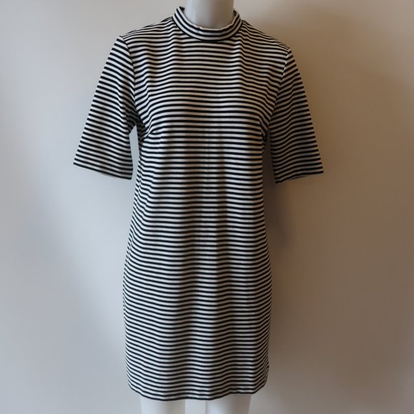CLUB MONACO STRIPED SHORT SLEEVE SHIFT DRESS 8 * - Picture 2 of 12